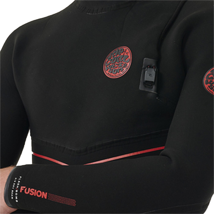 2024 Rip Curl Mens Flashbomb Fusion 5/4mm Zip Free Hooded Wetsuit 164MFS - Black